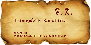 Hrivnyák Karolina névjegykártya